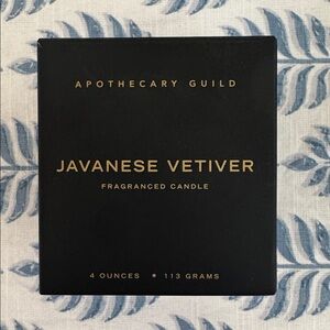 Apothecary Guild Javanese Vetiver Fragranced Candle 4oz NEW